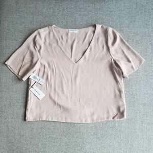 Aritzia BABATON Randy Cropped Blouse - Pink Prima